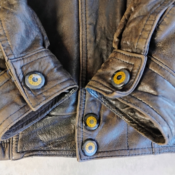 Pierre Cardin Vintage Leather Bomber Jacket Brown Full Zip Mens Size Large - Picture 12 of 16